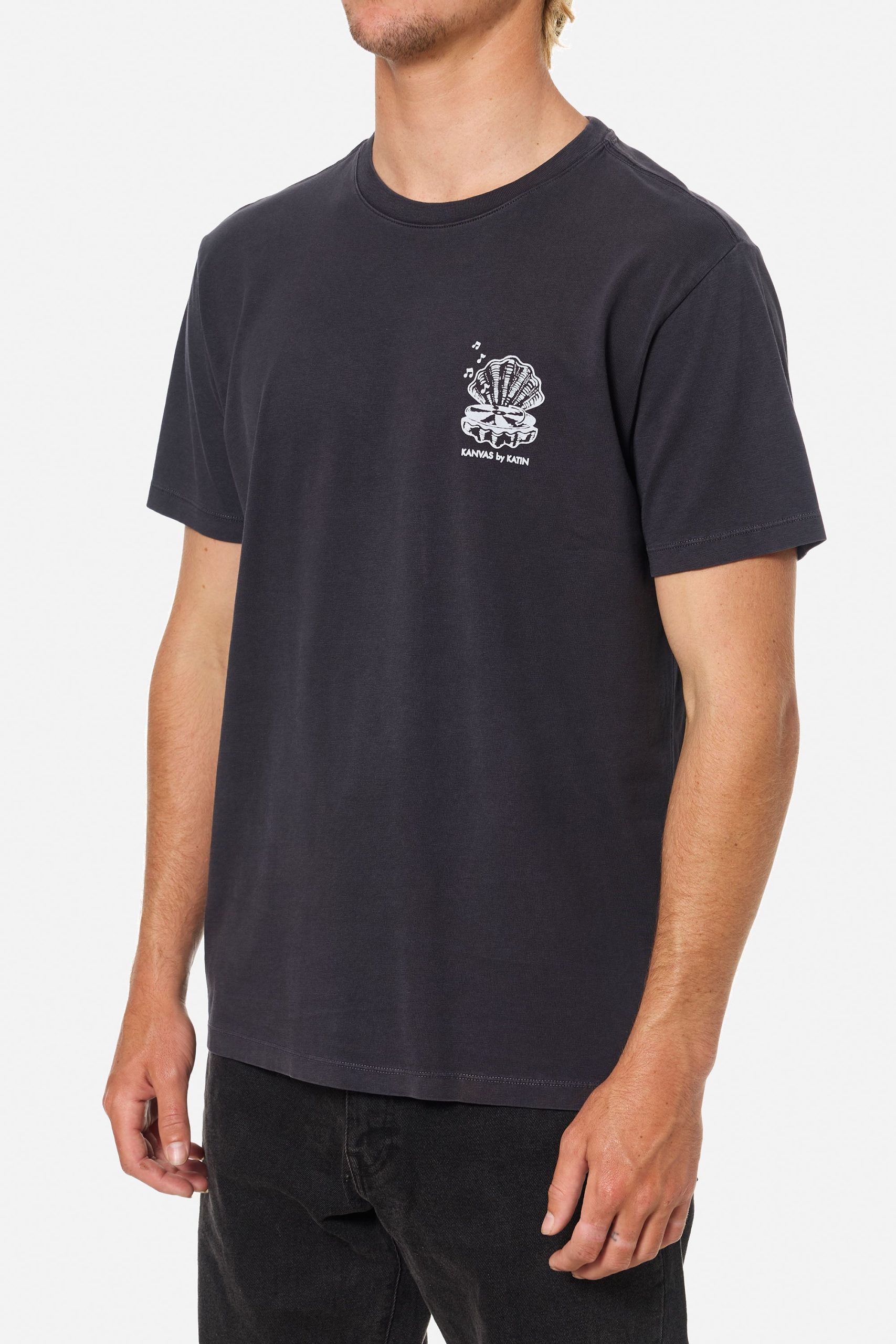 Polar Navy 3 Camiseta hombre Vibrations Tee de algodón orgánico, manga corta, estampado inspirado en carteles vintage