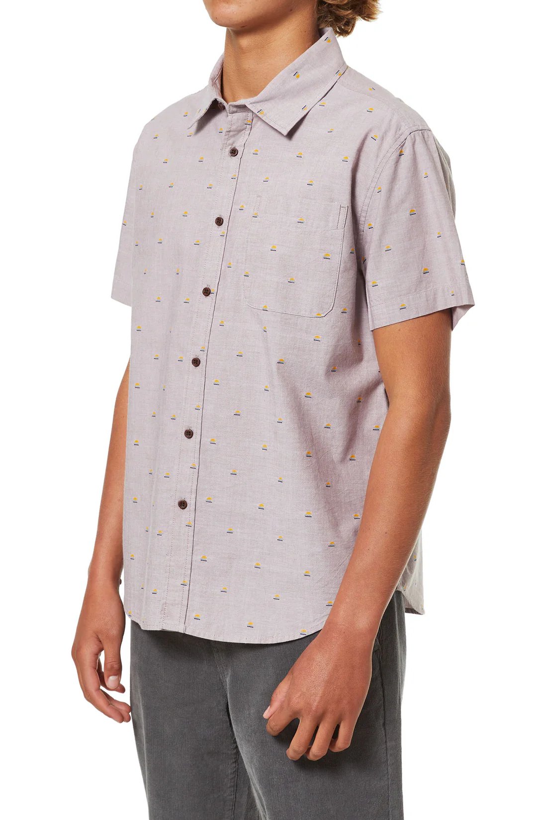 Purple 3 Camisa hombre Sunset Shirt Katin con estampado de atardecer, ligera, transpirable y casual