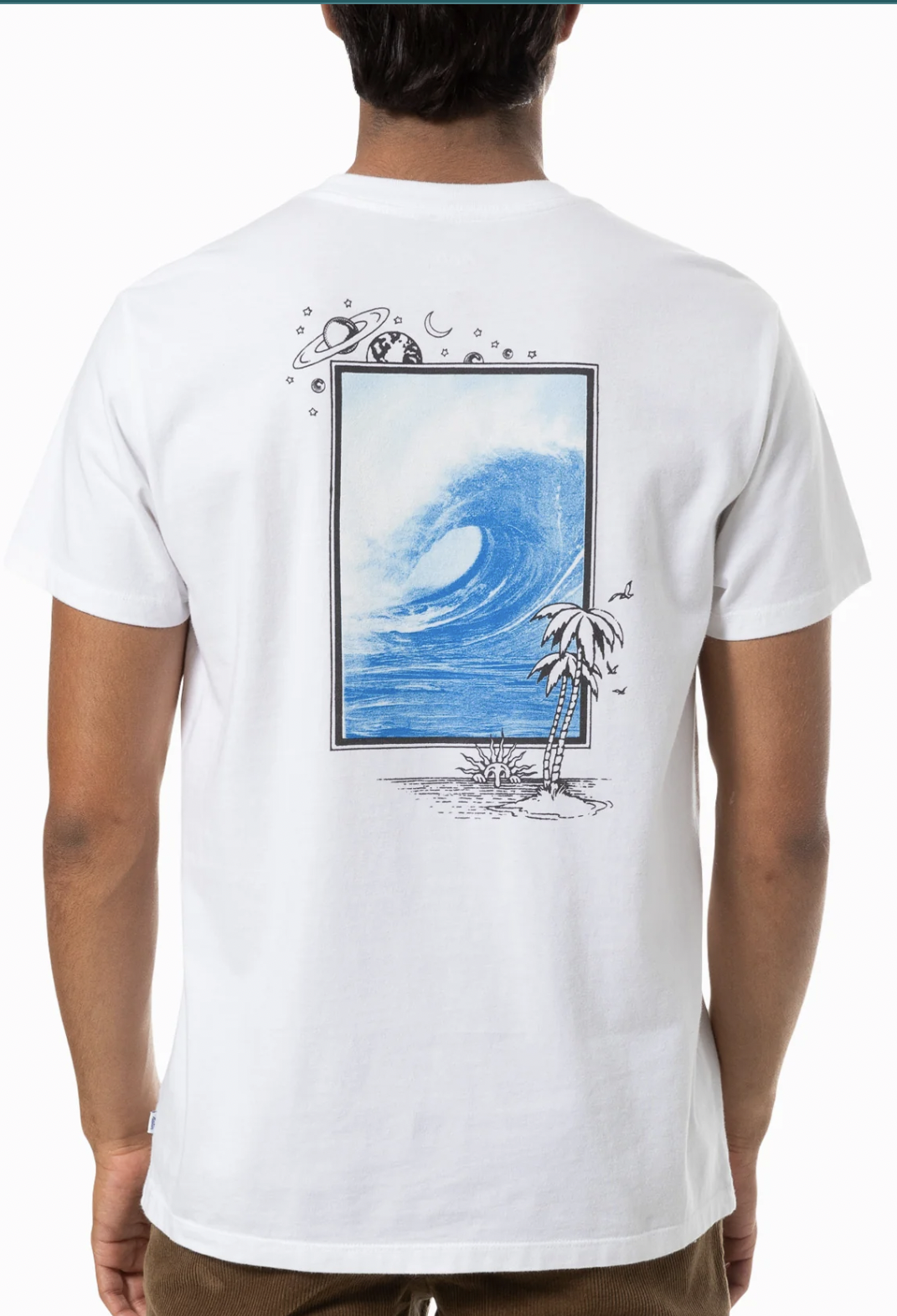 White 3 Camiseta hombre Vortex Tee de algodón orgánico, manga corta, diseño relajado y cómodo